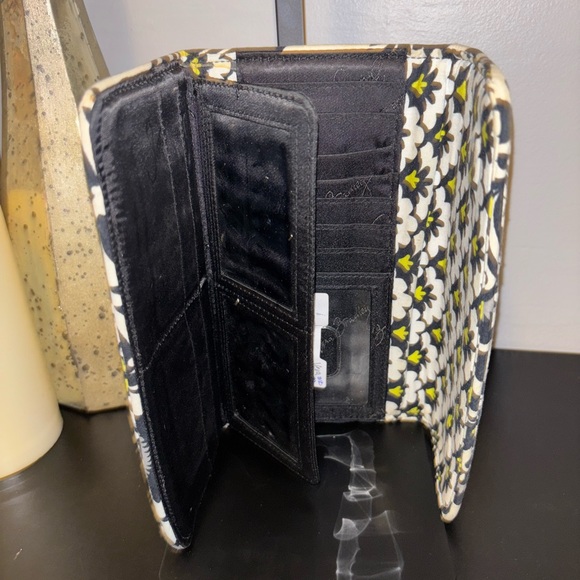 Vera Bradley Black and Yellow Patterned Wallet - Picture 5 of 7
